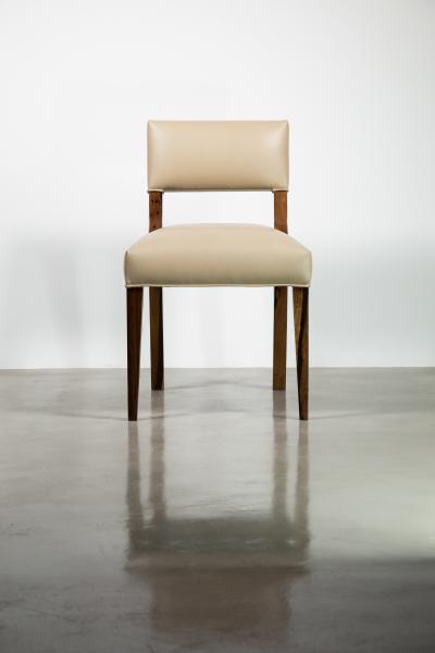  Costantini Design Modern Dining Chair in Exotic Wood and Leather by Costantini Bruno In Stock