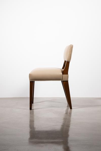  Costantini Design Modern Dining Chair in Exotic Wood and Leather by Costantini Bruno In Stock