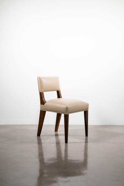  Costantini Design Modern Dining Chair in Exotic Wood and Leather by Costantini Bruno In Stock