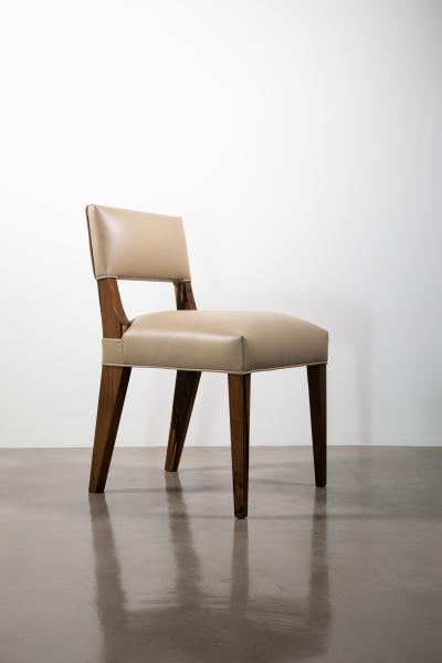 Costantini Design Modern Dining Chair in Exotic Wood and Leather by Costantini Bruno In Stock