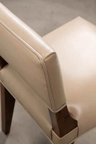  Costantini Design Modern Dining Chair in Exotic Wood and Leather by Costantini Bruno In Stock