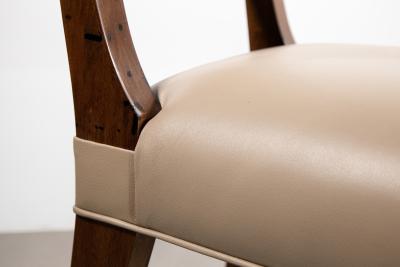  Costantini Design Modern Dining Chair in Exotic Wood and Leather by Costantini Bruno In Stock