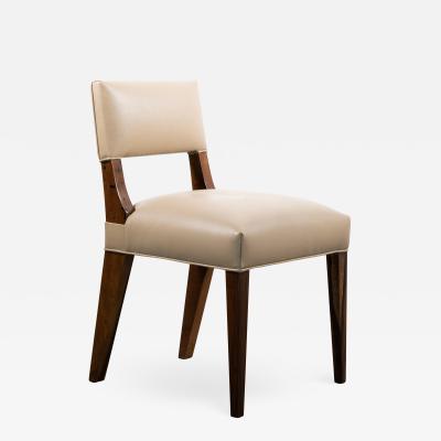  Costantini Design Modern Dining Chair in Exotic Wood and Leather by Costantini Bruno In Stock