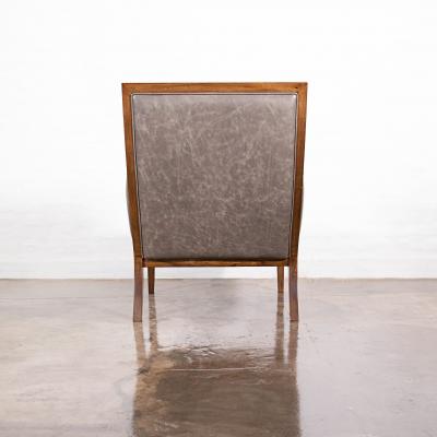  Costantini Design Modern Exotic Wood and Leather Lounge Chair by Costantini Belgrano In Stock