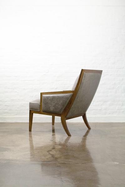  Costantini Design Modern Exotic Wood and Leather Lounge Chair by Costantini Belgrano In Stock