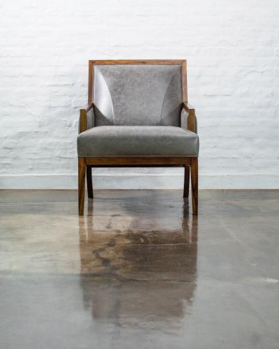  Costantini Design Modern Exotic Wood and Leather Lounge Chair by Costantini Belgrano In Stock