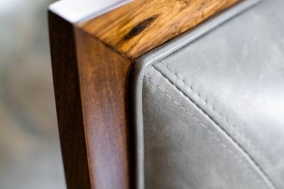  Costantini Design Modern Exotic Wood and Leather Lounge Chair by Costantini Belgrano In Stock