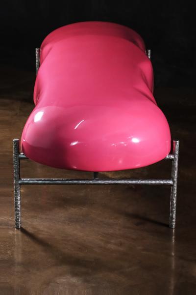Costantini Design Modern Functional Art Fiberglass Iron Bench from Costantini Lingua in Stock