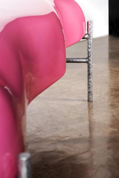 Costantini Design Modern Functional Art Fiberglass Iron Bench from Costantini Lingua in Stock