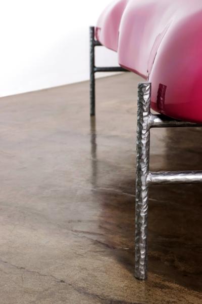 Costantini Design Modern Functional Art Fiberglass Iron Bench from Costantini Lingua in Stock