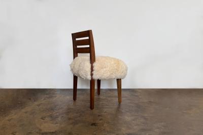  Costantini Design Modern Side Chair in Exotic Wood and Sheepskin from Costantini Renzo Ovino