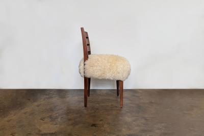  Costantini Design Modern Side Chair in Exotic Wood and Sheepskin from Costantini Renzo Ovino