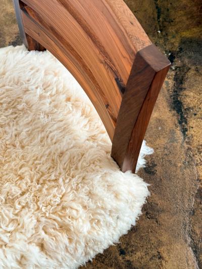  Costantini Design Modern Side Chair in Exotic Wood and Sheepskin from Costantini Renzo Ovino