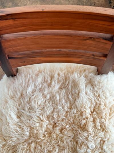  Costantini Design Modern Side Chair in Exotic Wood and Sheepskin from Costantini Renzo Ovino