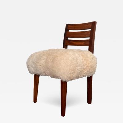  Costantini Design Modern Side Chair in Exotic Wood and Sheepskin from Costantini Renzo Ovino