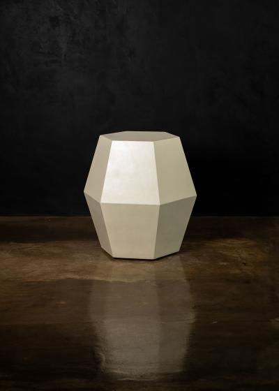 Costantini Design Modern Side Table in Cream Lacquer by Costantini Tamino Hex In Stock