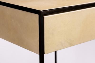  Costantini Design Modern Side Table in Metal and Parchment by Costantini Marcello in Stock