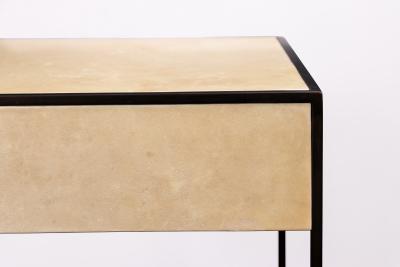  Costantini Design Modern Side Table in Metal and Parchment by Costantini Marcello in Stock
