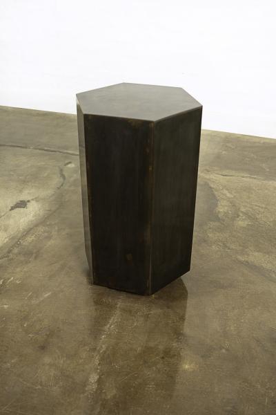  Costantini Design Modern Side Table in Patinated Steel from Costantini Ettore Hex In Stock 