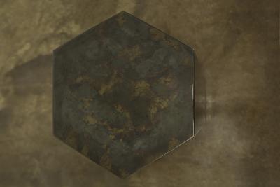  Costantini Design Modern Side Table in Patinated Steel from Costantini Ettore Hex In Stock 