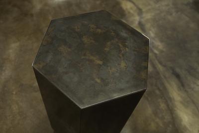  Costantini Design Modern Side Table in Patinated Steel from Costantini Ettore Hex In Stock 
