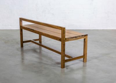  Costantini Design Modern Solid Exotic Wood Outdoor Bench from Costantini Serrano In Stock 