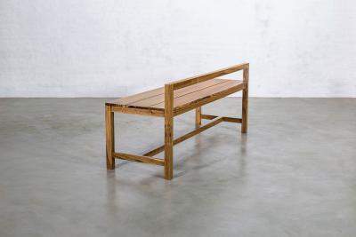  Costantini Design Modern Solid Exotic Wood Outdoor Bench from Costantini Serrano In Stock 