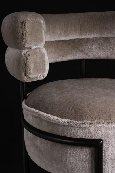  Costantini Design Modern Upholstered Round Bar Stool in COM and Metal by Costantini Mirabella