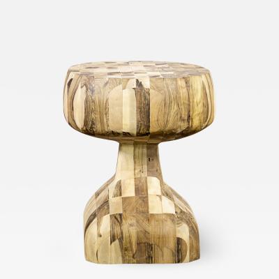  Costantini Design One of a Kind Hand Carved Solid Wood Side Table by Costantini In Stock