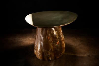 Costantini Design Onyx Bronze Fiberglass and Pomegranate Coffee Table by Costantini Tavola 25