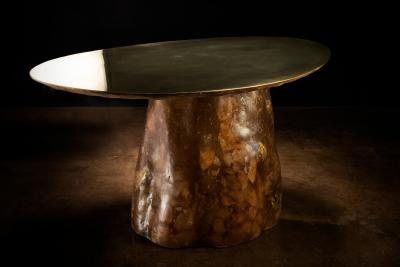 Costantini Design Onyx Bronze Fiberglass and Pomegranate Coffee Table by Costantini Tavola 25