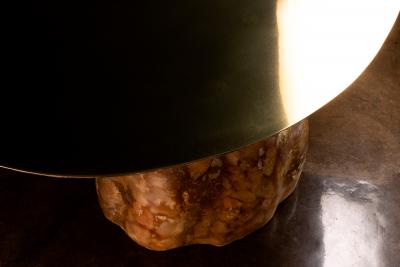 Costantini Design Onyx Bronze Fiberglass and Pomegranate Coffee Table by Costantini Tavola 25