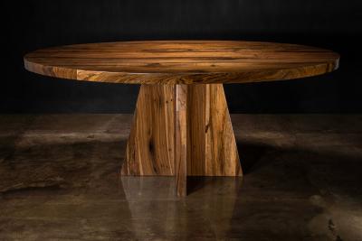  Costantini Design Oval Thick Solid Wood Pedestal Dining Table by Costantini Luca In Stock