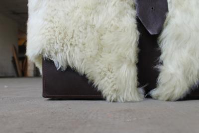  Costantini Design Ovino Contemporary Leather and Sheepskin Bench from Costantini Customizable