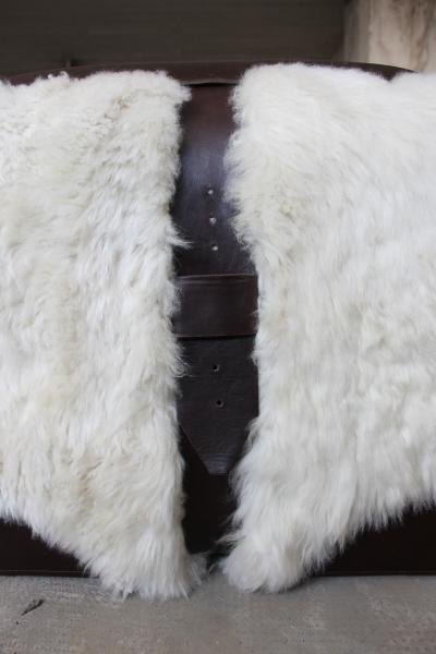  Costantini Design Ovino Contemporary Leather and Sheepskin Bench from Costantini Customizable