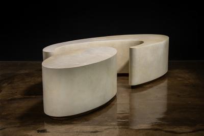  Costantini Design Parchment Modern Sculptural Nesting Coffee Tables x Costantini Cadenza In Stock