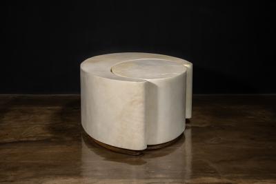  Costantini Design Parchment Modern Sculptural Nesting Coffee Tables x Costantini Cadenza In Stock