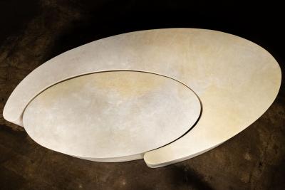  Costantini Design Parchment Modern Sculptural Nesting Coffee Tables x Costantini Cadenza In Stock