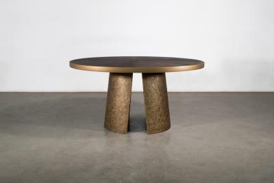  Costantini Design Patinated Bronze Table and South American Oak Top by Costantini Marco