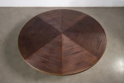  Costantini Design Patinated Bronze Table and South American Oak Top by Costantini Marco