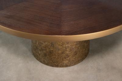  Costantini Design Patinated Bronze Table and South American Oak Top by Costantini Marco