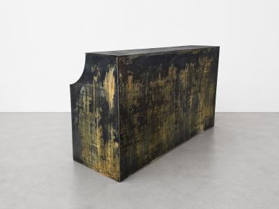  Costantini Design Patinated Metal Reception Bar with Bronze Undertones by Costantini Monolito