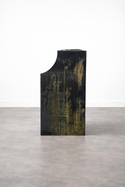  Costantini Design Patinated Metal Reception Bar with Bronze Undertones by Costantini Monolito