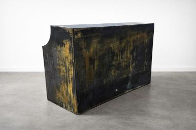  Costantini Design Patinated Metal Reception Bar with Bronze Undertones by Costantini Monolito