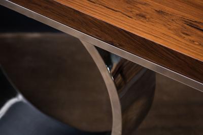  Costantini Design Polished Steel and Wood Console Table from Costantini Donte