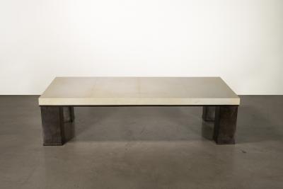  Costantini Design Rectangular Modern Metal and Parchment Coffee Table by Costantini Michelangelo