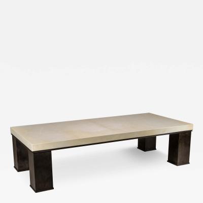  Costantini Design Rectangular Modern Metal and Parchment Coffee Table by Costantini Michelangelo