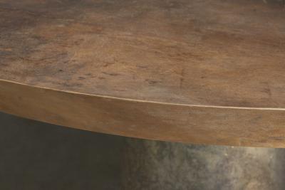 Costantini Design Round Exotic Cast Bronze Pedestal Dining Table by Costantini Benino Pergamino