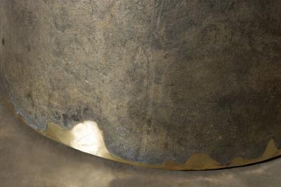 Costantini Design Round Exotic Cast Bronze Pedestal Dining Table by Costantini Benino Pergamino