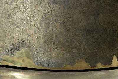 Costantini Design Round Exotic Cast Bronze Pedestal Dining Table by Costantini Benino Pergamino